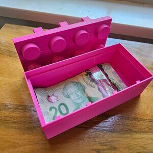 Pink BrickSafe - Lego inspired 3D Printed Safe